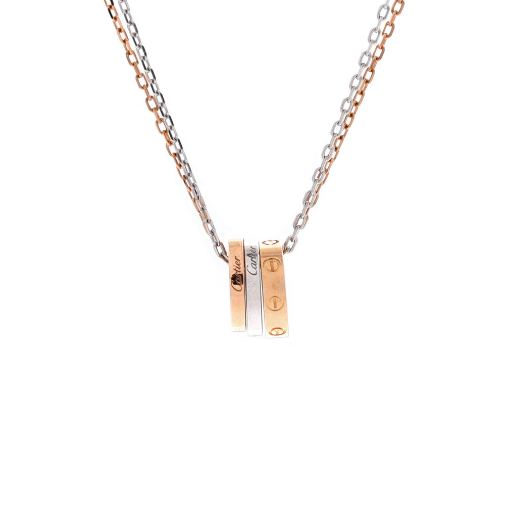 Cartier Love 3 Ring Pendant Necklace
